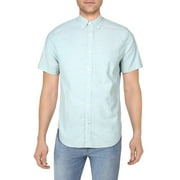 Nautica Mens Cotton Classic-Fit Casual Shirt Blue L