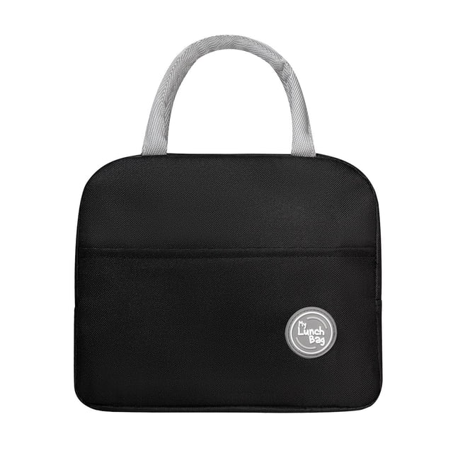 Lonchera con interior metalizado-Ikarus negro 23 x 19 x 12