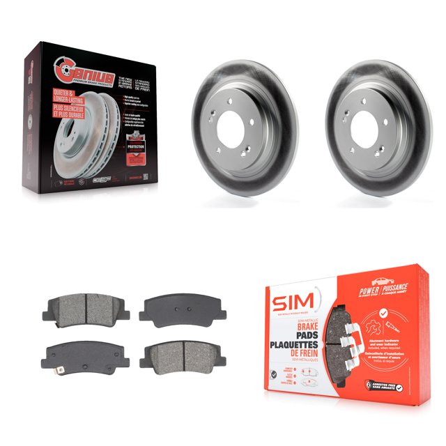 Transit Auto Rear Coated Disc Brake Rotors and Semi-Metallic Pads Kit for Car Hyundai Sonata Kia Niro EV K5 KGS-102721