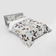 thumbnail image 3 of Ambesonne Floral Bedding Set 3 Pcs, Doodle Leaves Earth Tone, Twin XL, Dark Taupe Coconut, 3 of 3