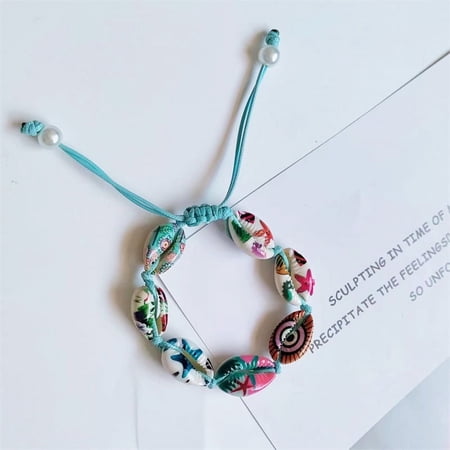 ERDOUY Shell Woven Bracelet Anklets for Women Boho Anklet Bracelet Beach Foot Jewelry for Party(Style M)