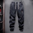 thumbnail image 4 of Joernso Harem Jeans with Leg Bindings Pockets Elastic Waist Adjustable Drawstrings Men Jeans Solid Color Street Style Jogger Pants, 4 of 8