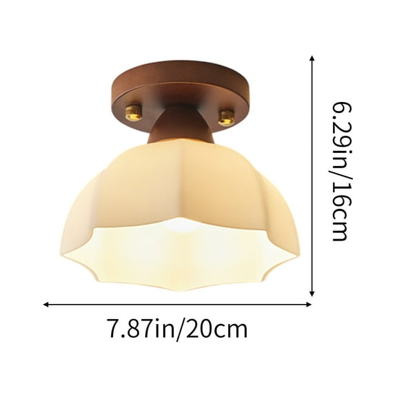 Ceiling Light,Ceiling Light Fixture,Antique Bedroom Lamps Solid Wood Pumpkin Chandelier Floral Fabric Nanyang Style Cozy Romantic Light for Kitchen Bedroom Bathroom Entryway Hallway