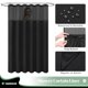 thumbnail image 3 of Dynamene Cortina De Ducha De Tela Con Forro A Presión Cortinas De Ducha De Hotel De Gofre Negro Para Baño Juego De Forro De Cortina De Ducha De Tela Impermeable Lavable Con Ganchos De Plástico Ventana, 3 of 5