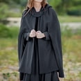 thumbnail image 6 of Olyvenn Sales Women Trench Coat Open Front Cardigan Jacket Coat Shawl Cape Cloak Mantle Plus Sleeveless Hooded Casual Outwear Jackets for 2023 Womens Gifts Dark Gray 10, 6 of 9