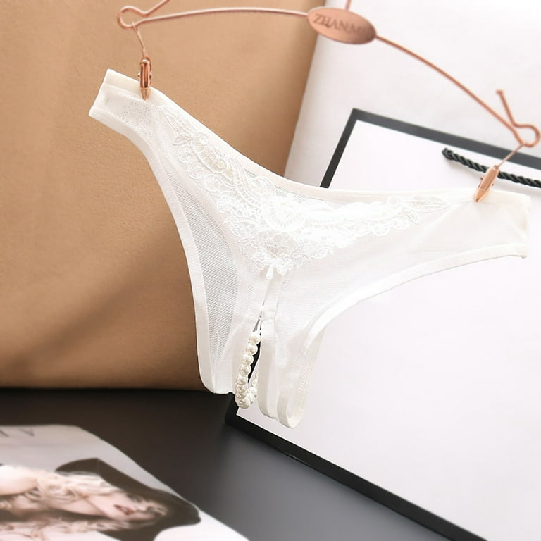 HUPOM Seamless Boyshort Underwear For Women Panties Thong Leisure Tie Drop  Waist White One Size