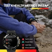 Amazfit T-Rex 2 Smart Watch: Dual-Band & 5 Satellite Positioning - 24-Day Battery Life - Ultra-Low Temperature Operation - Rugged Outdoor GPS Military Smartwatch - Real-time Navigation, Black
