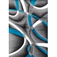 thumbnail image 1 of Persian-Rugs 2305 Turquoise 8x11 White Swirls 7`10 x 10`6 Modern Abstract Area Rug, 1 of 2