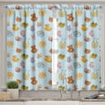 thumbnail image 2 of Ambesonne Cartoon Valance & Curtain, Sun Ribbon Teddy Bear Art, 55"x24", Pale Blue Cinnamon, 2 of 6