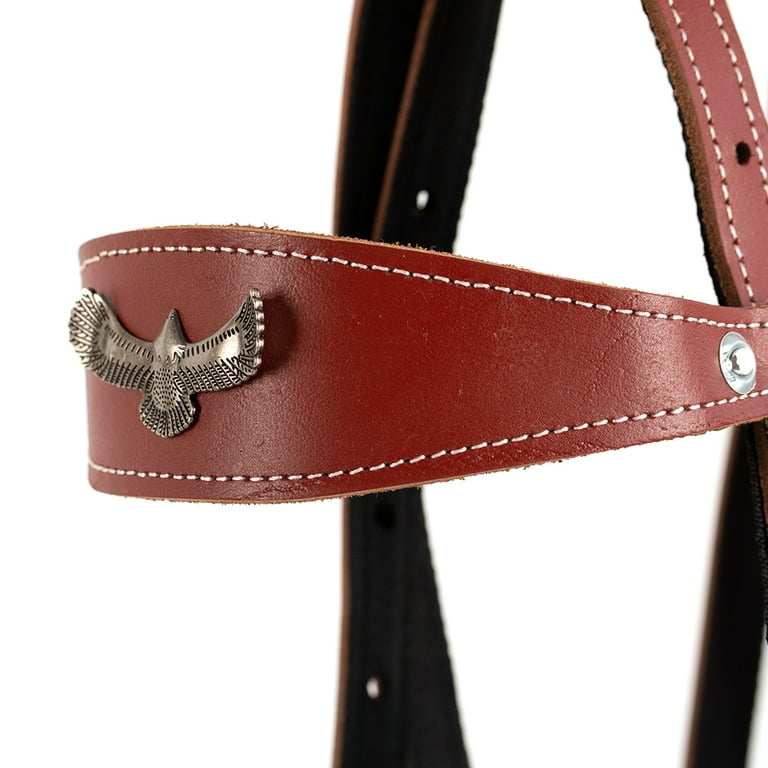 Y.J TAILS Leather Horse Bridle, Adjustable Western Browband Y.J TAILS Leather Horse Bridle, Adjustable Western Browband