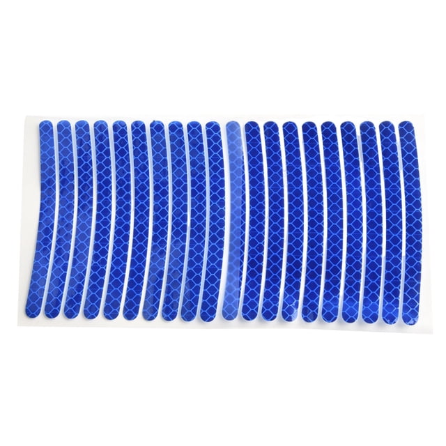 20Pcs Universal Reflective Wheel Rims Stickers Car Motorcycle Bike Body Rim Stripe Tape Sticker Decorative Reflector Film Decals Blue Mingyiq
