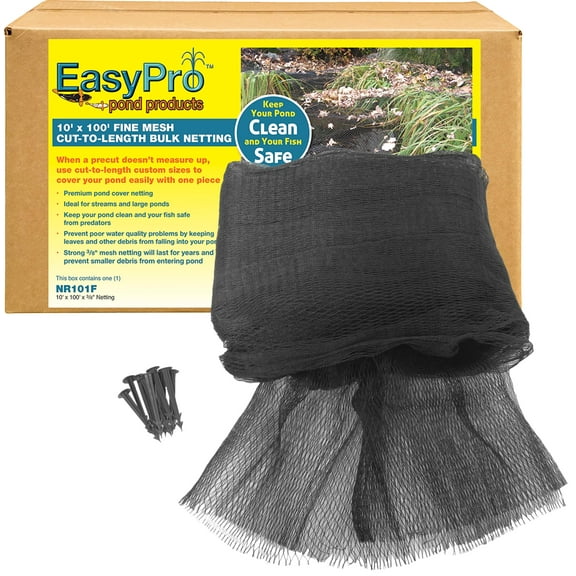 EasyPro NR101F 3/8" Premium Pond Cover Polyethylene Woven Netting / 10' x 100' - Boxed