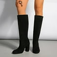 thumbnail image 2 of Black Women'S Stylish Warm Boots With Thick Heel And Thick Sole For Fall And Winter Mid-Calf Wear, 2 of 9