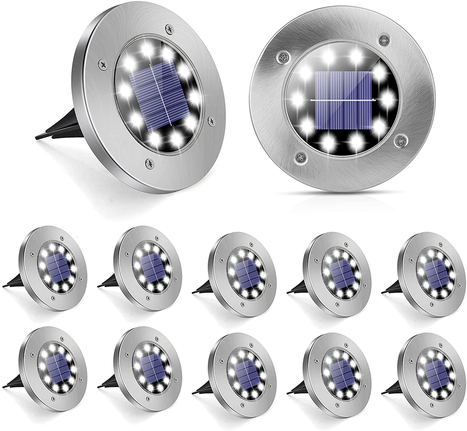 Solar Ground Lights, 12Pack Solar Lights Outdoor Solar Pathway Lights