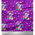 thumbnail image 1 of Soimoi Purple Cotton Duck Fabric Artistic Floral Print Fabric by the Yard 42 Inch Wide, 1 of 3