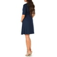 thumbnail image 3 of Mother Bee Maternity Knee Length Wrap Dress with Adjustable Belt, 3 of 4