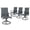 4 piece-Gray, variant on SUNCROWN 7-Piece Patio Dining Set, Rectangular Metal Table with Umbrella Hole & 6 Swivel Mesh Chairs, All-Weather Outdoor Furniture Set for Backyard, Deck, Garden,Black
