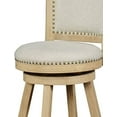 thumbnail image 3 of Benzara BM197255 Curved Back Wooden Bar Stool with Swivel Base, Brown & Beige - 39 x 24 x 24 in., 3 of 5