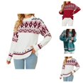 thumbnail image 1 of Pulls pour Femmes 2025 Noël Automne Hiver Tricot Manches Longues Décontracté Coupe Ample, 1 of 6