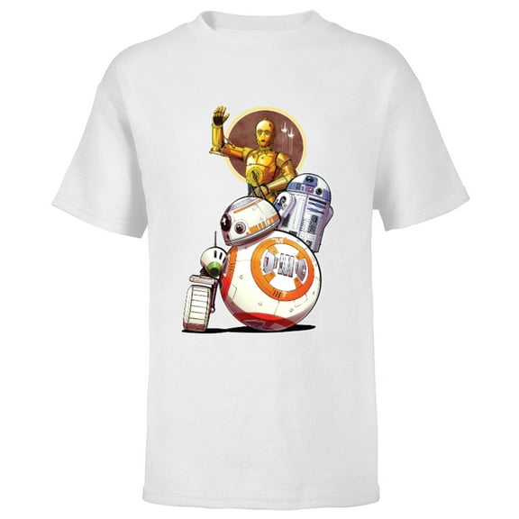 Star Wars Rise of Skywalker Droids Collage - Short Sleeve T-Shirt for Kids - Customized-White