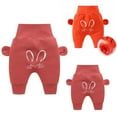 thumbnail image 3 of Odeerbi Infant Boys Girls Cute Drop Crotch Pants High Waisted Cartoon Print Long Pants Baby Infant Bloomers Diaper Cover Pants Trousers Infant Clothes Watermelon Red, 3 of 4