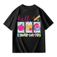 thumbnail image 2 of Bysome Summer Girls Shirts Back to School Graphic Print Short Sleeve Crew Neck Tops First Day of School Casual Girl Tees Size 3-4 Years Black, 2 of 7