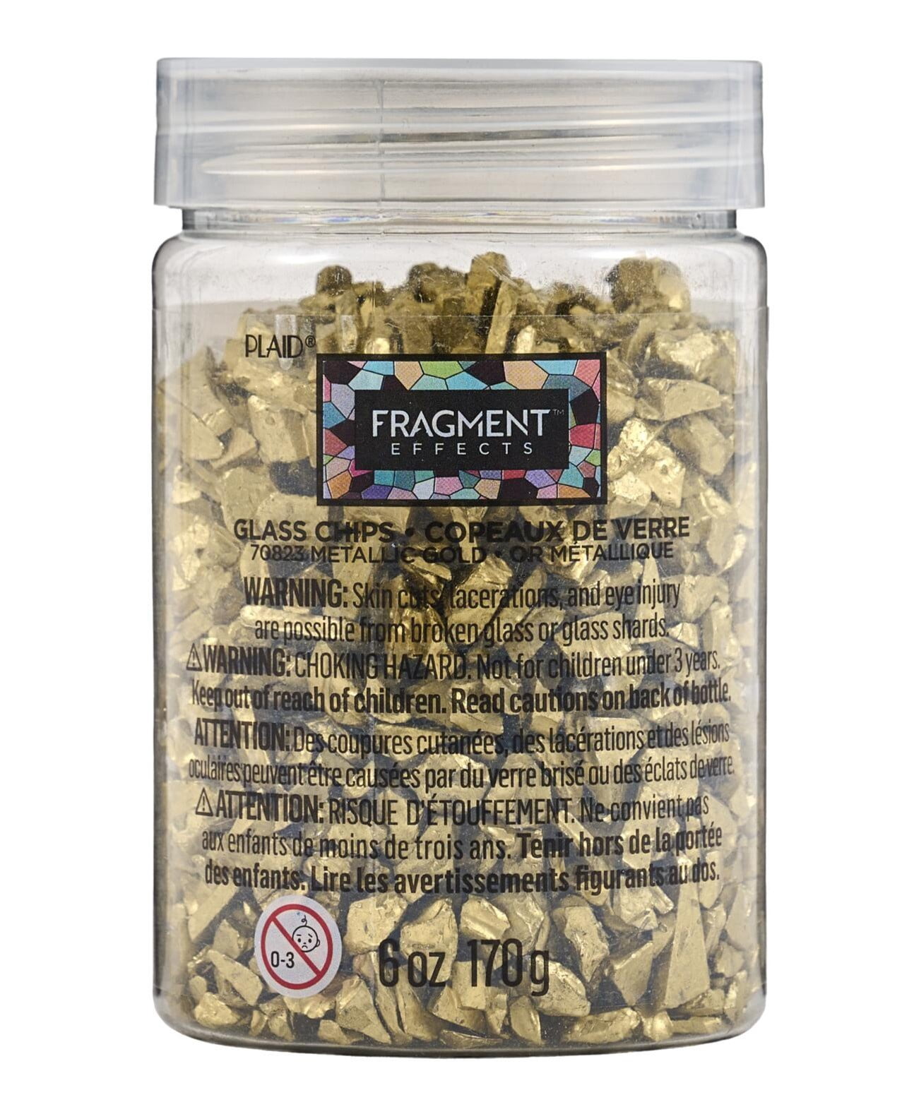 (3 pack) Plaid Fragment Effects Glass Chips, Metallic Gold, 6 oz