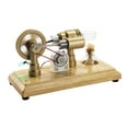 thumbnail image 3 of TFixolHot Air Stirling Engine Electricity Generator Motor Model with LED Light Flywheel Design Science Experiment with Wooden Base DIY Education Toy for Teacher Adults Kids School Office Decor LL-007-, 3 of 7