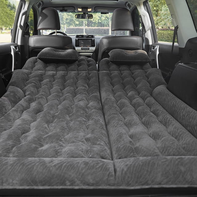 Inflatable Car Mattress with Pump, Premium Flocking PVC, Soft Breathable, for Travel and Camping