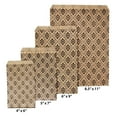 thumbnail image 5 of 200 Qty 5" x 7" Decorative Flat Paper Gift Bags - Damask Pattern on Brown Kraft Bags - for Sales/Treats/Parties Cookies/Gifts - N'icePackaging, 5 of 8
