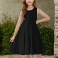 thumbnail image 4 of NAISIBABY Girls Casual Dresses with Pockets, Sleeveless Crewneck Soft Flowy Summer Flare Fit Dresses Black Size 6, 4 of 8