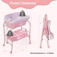 thumbnail image 2 of Infans Baby Changing Table w/Bathtub, Folding & Portable Diaper Station w/Wheels Pink, 2 of 4