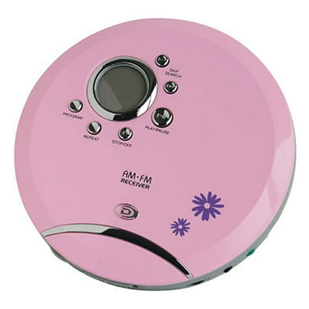 Durabrand CD Player And Radio w/ 60 Second Anti-Skip, Pink, CD-916