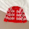 thumbnail image 2 of zbxnLI Toddler Baby Girls Knit Cardigans Heart Print Long Sleeve Cardigan Sweater Outerwear Infant Girls, 2 of 3