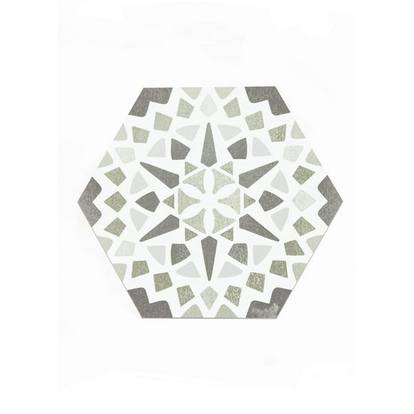 FloorPops Ribera Peel and Stick Hexagon Floor Tiles Set of 20