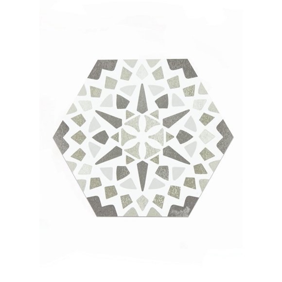 FloorPops Ribera Peel and Stick Hexagon Floor Tiles Set of 20