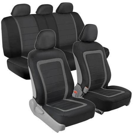 Advanced Performance Car Seat Covers - Instant Install Sideless Fronts + Full Interior Set for Auto (Black / Charcoal