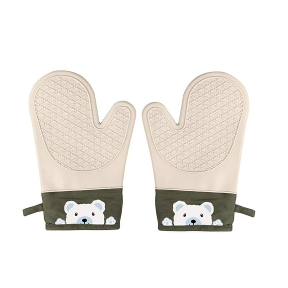 Kitchen Gloves for Cooking, 2 Pairs of Silicone Oven and Baking Mitts for Heat Protection
