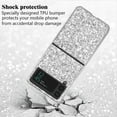 thumbnail image 5 of Compatible with Samsung Z Flip 4 Case Glitter Bling Samsung Galaxy Z Flip 4 Phone Case for Girls Cute Bumper Shockproof Protective Cases (Silver), 5 of 7