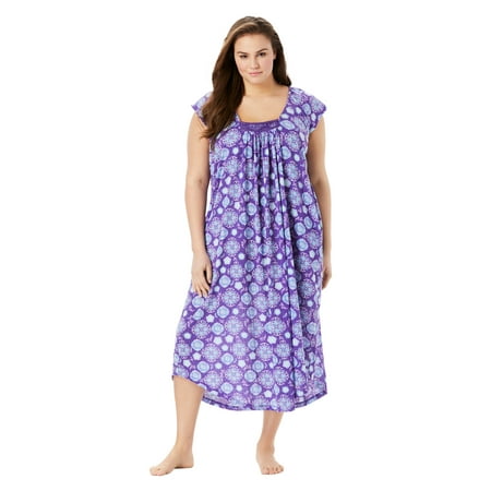 

Dreams & Co. Women s Plus Size Whisperweight Gauze Nightgown Nightgown