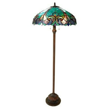 Chloe Lighting Liaison Tiffany-Style 2 Light Victorian Floor Lamp 18" Shade