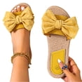 thumbnail image 3 of Bow Accent Espadrille Slide Sandals, Women's Bowknot Raffia Decor Flat Sandals, Round Toe Slip-On Summer Shoes, Fashion Comfortable Ladies Beach Shoes, Lightweight Women Sandals Vacation, Orange 7.5, 3 of 7