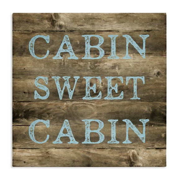 Stupell Industries Sweet Cabin Distressed Rustic Text & Numbers Painting Wrapped Canvas Art Print Wall Art, 17 x 17