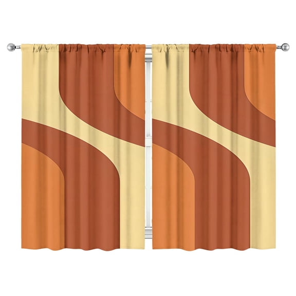Modern Abstract Geometric Lines Boho Curtains-Blackout Curtains Bedroom Decor Living Room Darkening Grommet Window Drapes 2 Panels Set 52"x 84"