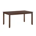 thumbnail image 4 of Classic Cherry Finish 6pc Dining Set Table Bench Chairs Set Faux Leather Upholstered Seat, 4 of 7