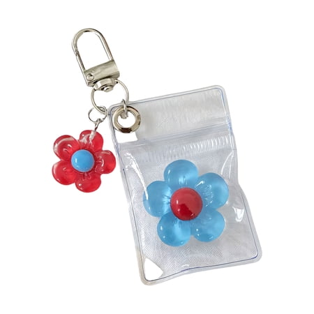 Flower Keychain Elegant Floral Pendant Keyring with Transparency Bag For Backpacks And Accessories