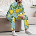 thumbnail image 7 of Salouo Lemon Print Button-Front Long Sleeve Pajama Set for Men, Soft 2Pjs Men's Long Sleeve Sleepwear-XX-Large, 7 of 7
