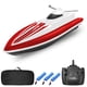 thumbnail image 1 of LSRC Barco RC Barco de control remoto Barco de carreras 2,4 GHz Juguete impermeable para lago Piscin Abanopi rojo 3 pilas, 1 of 7