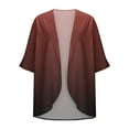 thumbnail image 5 of Htigea Women's Open Front Cardigan Lightweight 3/4 Sleeve Kimono Shawl Tops Chiffon Summer Beach Vacation Swimsuit Cover Ups Red 2XL, 5 of 5