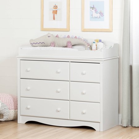 Sale South Shore Angel Changing Table Dresser With 6 Drawers Multiple Finishes Basket 2 Hamper Set